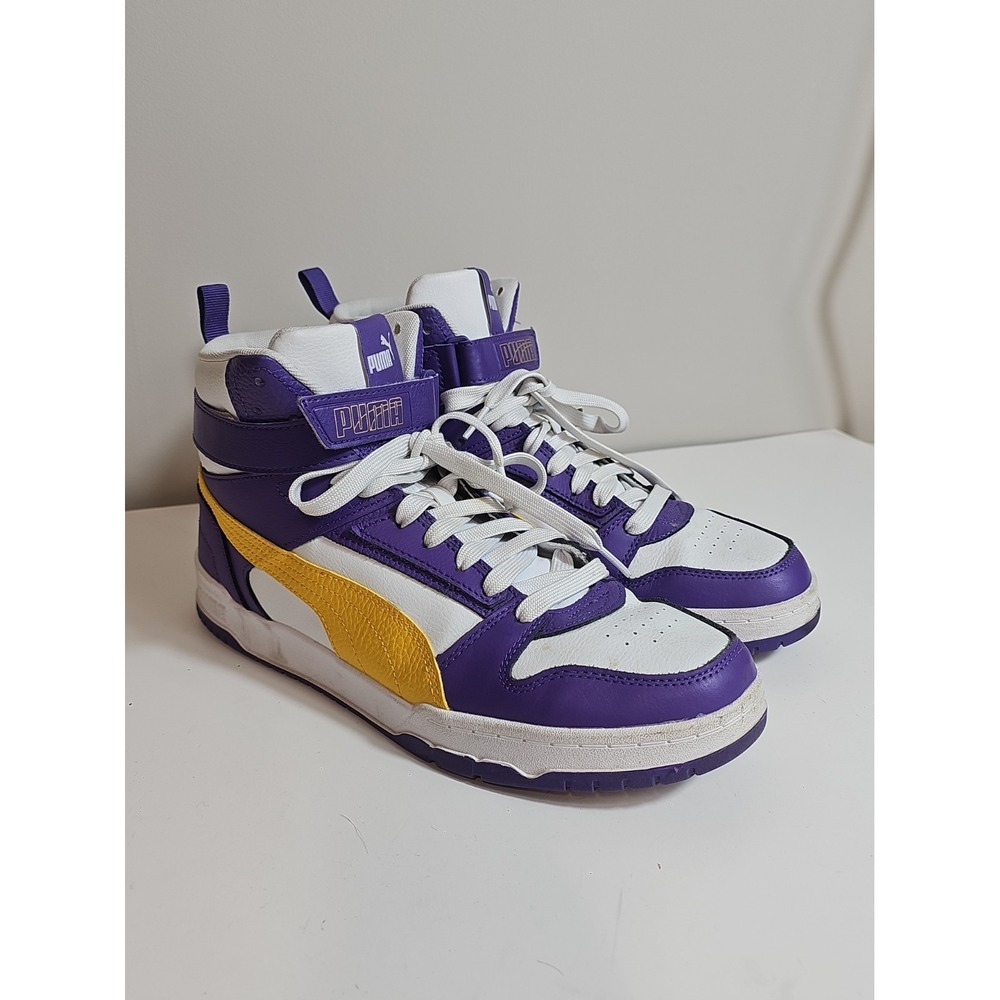 Puma RBD Basketball Shoes Mens Size 10 Hightop Game White Prism Purple 385839-04